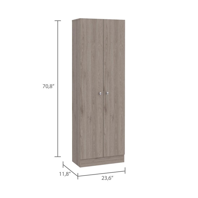 Milan 2 Piece Kitchen Set Kitchen Pantry and Floating Table Light Gray