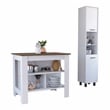 Houston 2 Piece Kitchen Set Kitchen Island and Kitchen Pantry Multi-color