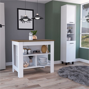 Houston 2 Piece Kitchen Set Kitchen Island and Kitchen Pantry Multi-color