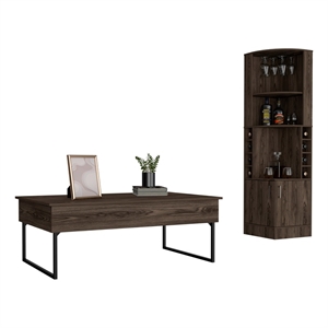 tracy 2 piece living room set brown engineered wood