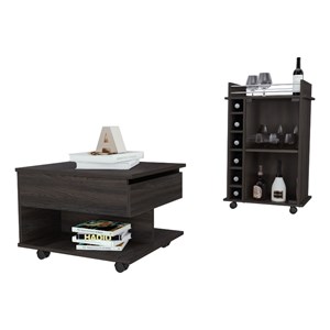 Riverside 2 Piece Living Room Set Brown Engineered Wood