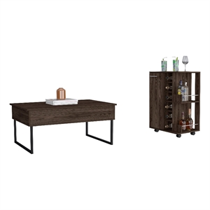 stockton 2 piece living room set brown engineered wood