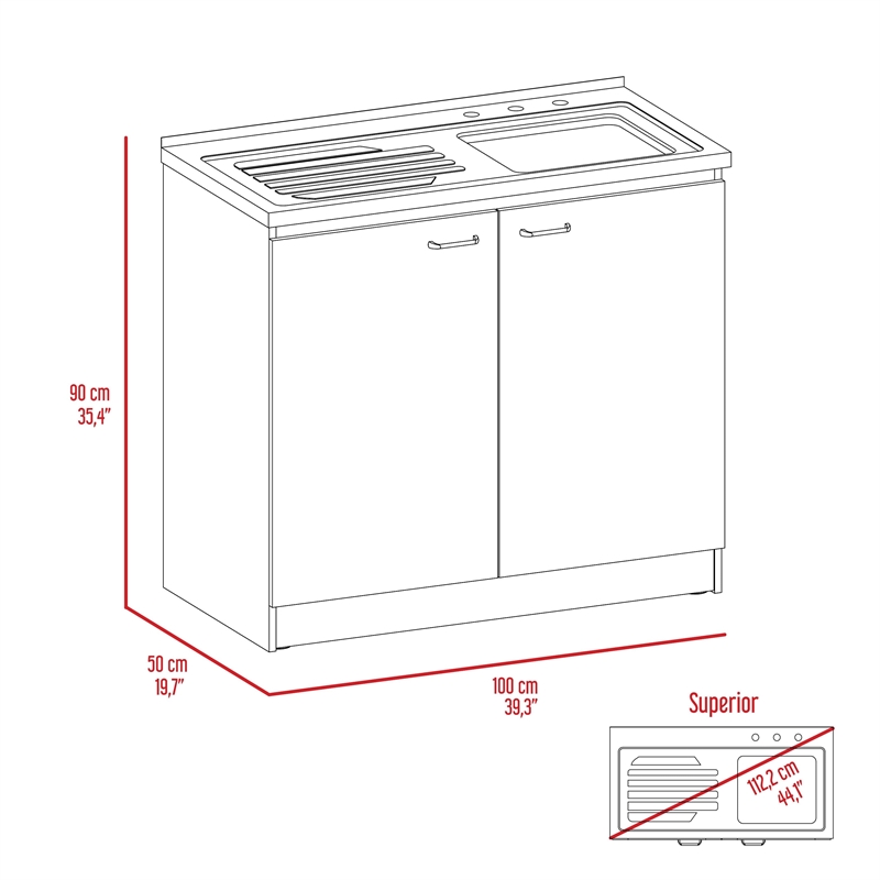 Belmont 2 Piece Kitchen Set White