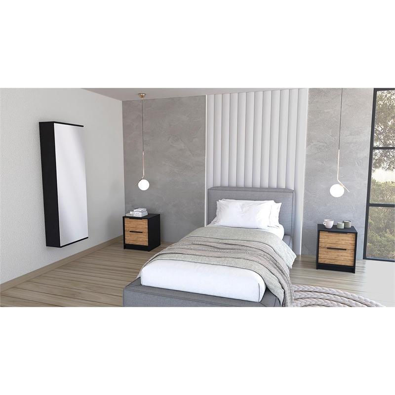 TUHOME Montgomery 3 Piece Bedroom SetMulti-Color Engineered Wood