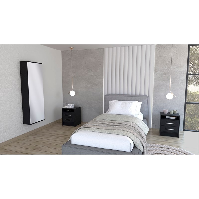 TUHOME Cecil 3 Piece Bedroom Set  Multi-ColorEngineered Wood