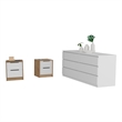 TUHOME Milburn 3 Piece Bedroom Set Multi-ColorEngineered Wood