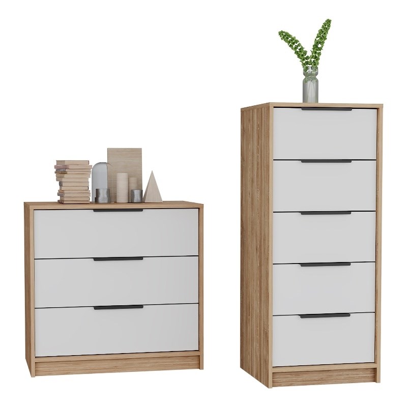 TUHOME Aniston 2 Piece Bedroom Set Multi-ColorEngineered Wood