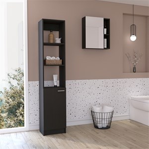 tuhome chelsea 2 piece bathroom set black engineered wood