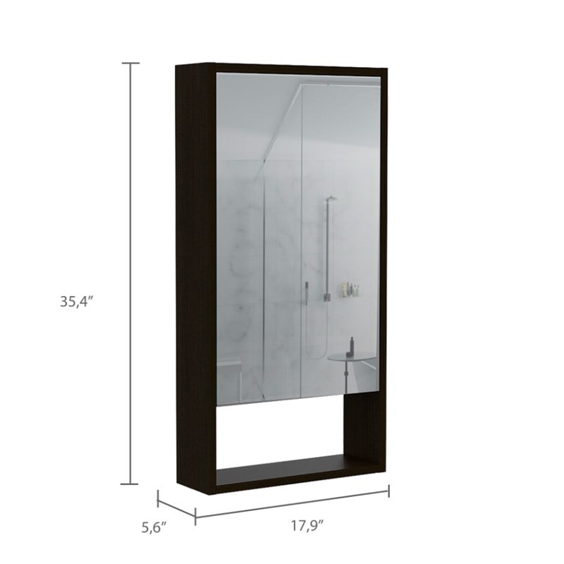 TUHOME Goshen 2 Piece Bathroom Set Black Engineered Wood