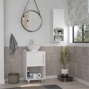 tuhome cleveland 2 piece bathroom set white engineered wood