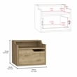 Tuhome Furniture Busan 1-Drawer Engineered Wood Nightstand in Beige