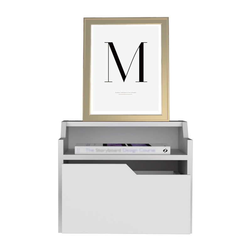 Tuhome Furniture Busan 1-Drawer Engineered Wood Nightstand in White