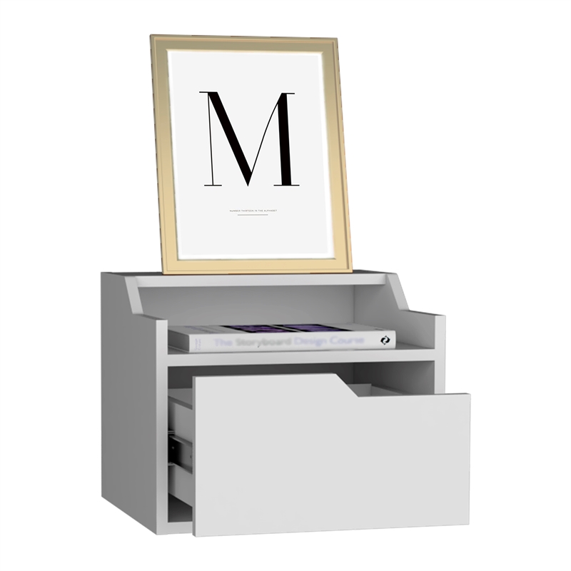 Tuhome Furniture Busan 1-Drawer Engineered Wood Nightstand in White