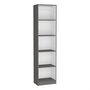 Home Xs Bookcase with 5Tier Shelves and Slim Design Multi-Color Enginereed wood