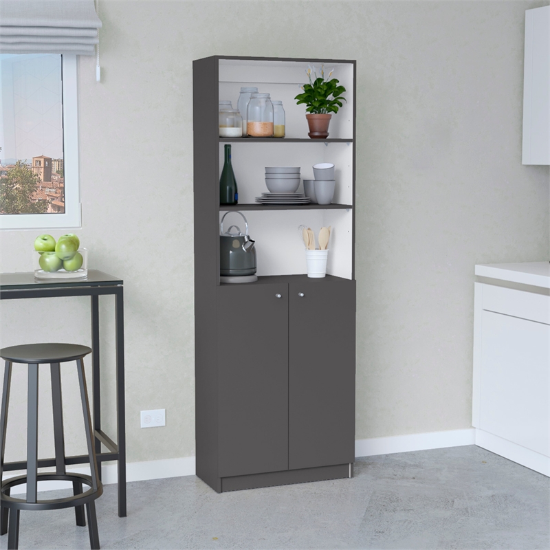 TUHOME Home 2-Door Bookcase Modern Storage Multi-Color Enginereed wood