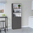 TUHOME Home 2-Door Bookcase Modern Storage Multi-Color Enginereed wood
