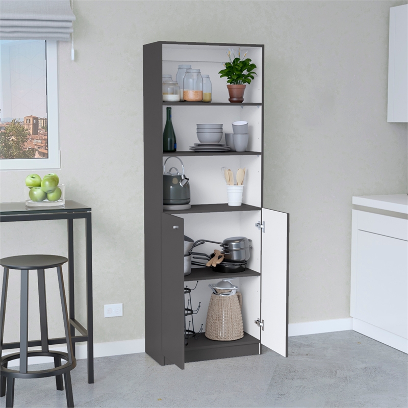 TUHOME Home 2-Door Bookcase Modern Storage Multi-Color Enginereed wood