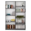 Home 2 Piece Living Room Set with 2 Bookcases Matt Gray  White