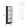 Home 2 Piece Living Room Set with 2 Bookcases Matt Gray  White