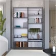 Home 2 Piece Living Room Set with 2 Bookcases Matt Gray  White