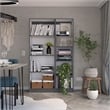 Home Slim 2 Piece Living Room Set with 2 Bookcases Matt Gray  White