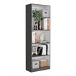 TUHOME Arbor 3 Piece Living Room Set with 3 Bookcases Matt Gray  White