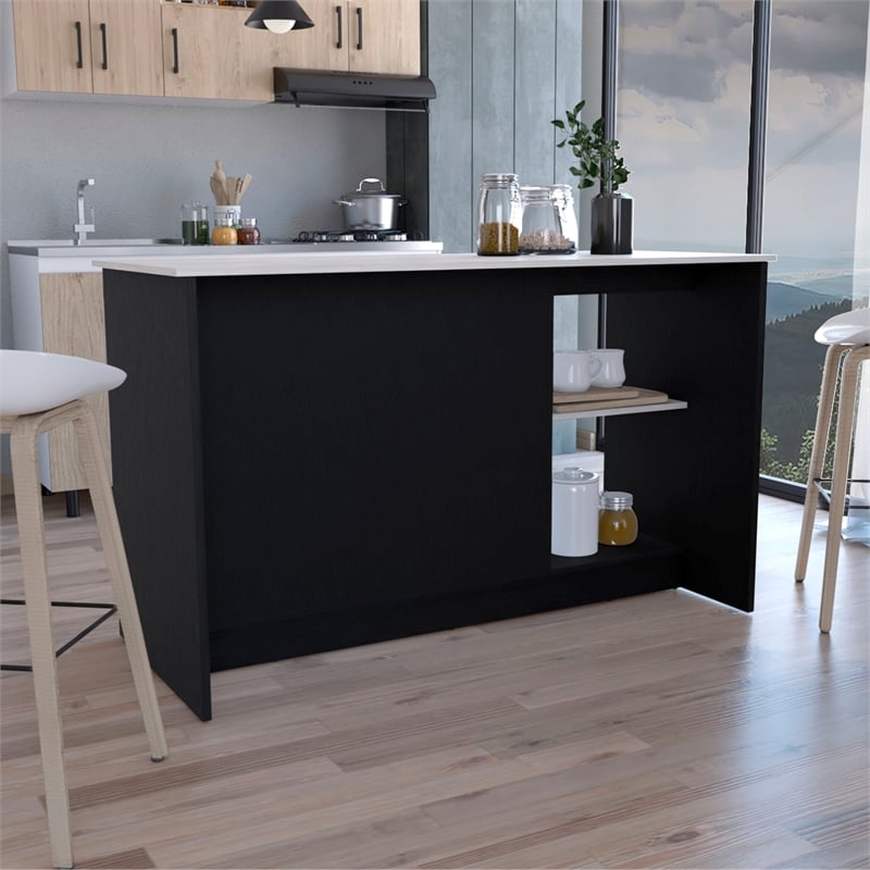 Tuhome Furniture Juniper Engineered Wood Kitchen Island in Multi-Color