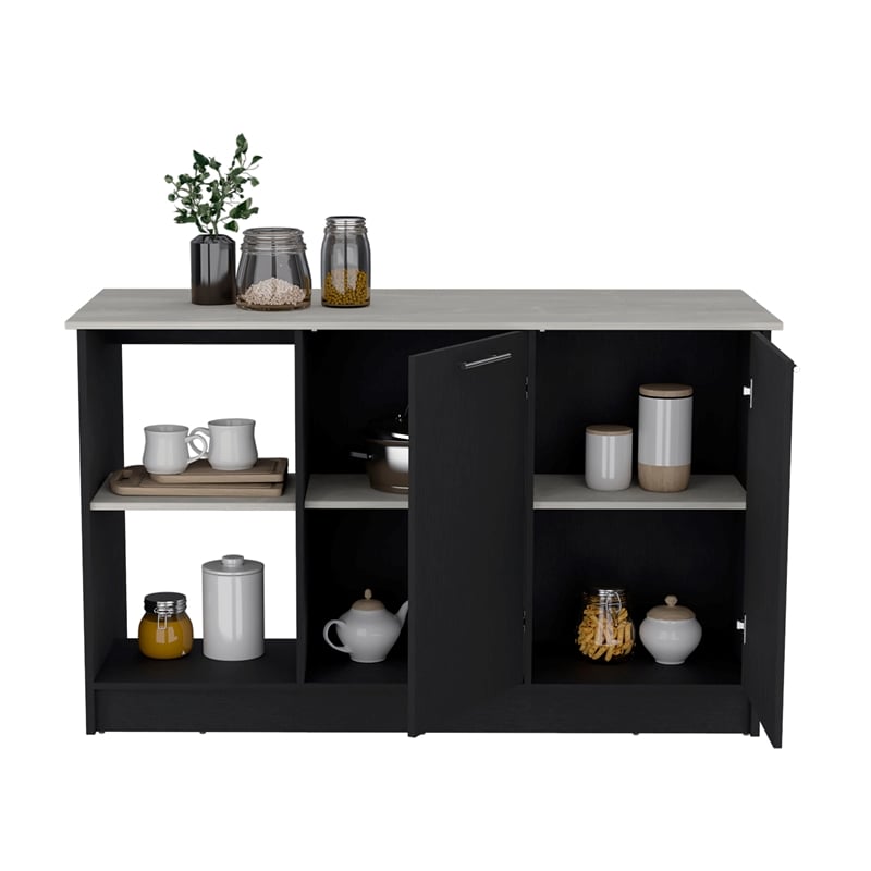Tuhome Furniture Juniper Engineered Wood Kitchen Island in Multi-Color