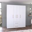 Tuhome Furniture Bariloche Engineered Wood Multi-Section Wardrobe in White