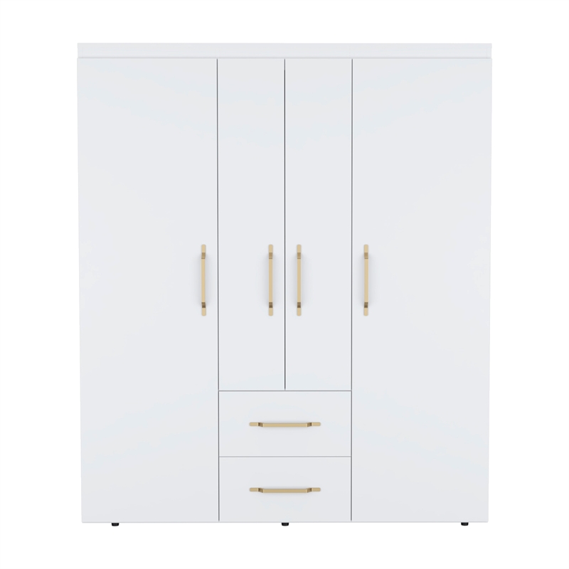 Tuhome Furniture Bariloche Engineered Wood Multi-Section Wardrobe in White