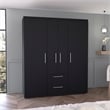 Tuhome Furniture Bariloche Engineered Wood Multi-Section Wardrobe in Black