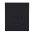 Tuhome Furniture Bariloche Engineered Wood Multi-Section Wardrobe in Black