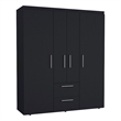 Tuhome Furniture Bariloche Engineered Wood Multi-Section Wardrobe in Black