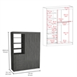 Tuhome Furniture Kenya Engineered Wood 3-Drawers Bedroom Armoire in Smokey Oak
