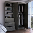 Tuhome Furniture Kenya Engineered Wood 3-Drawers Bedroom Armoire in Smokey Oak