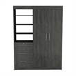 Tuhome Furniture Kenya Engineered Wood 3-Drawers Bedroom Armoire in Smokey Oak