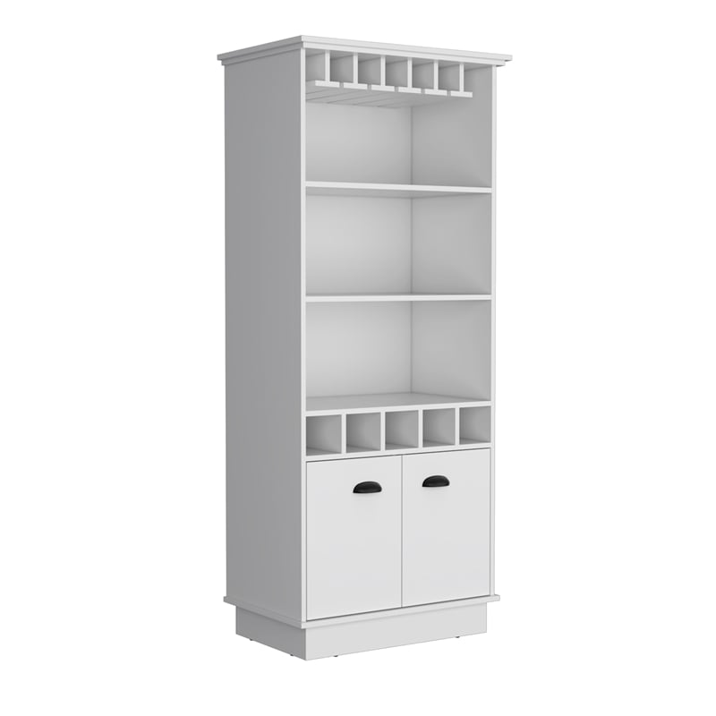TUHOME Dundee Bar Cabinet  White Manufactured Wood