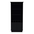 TUHOME Dundee Bar Cabinet  Black Engineered Wood