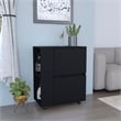 TUHOME GlasgoW Bar Cart  Black Engineered Wood