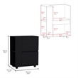 TUHOME GlasgoW Bar Cart  Black Engineered Wood