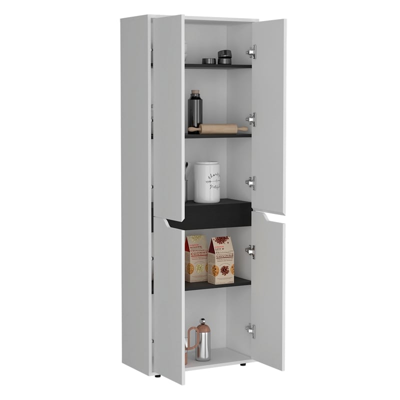TUHOME Herrin Multistorage Kitchen Pantry Multi-Color Manufactured Wood