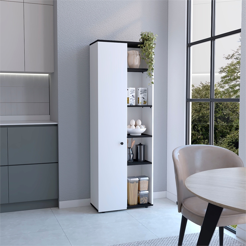 Tuhome Furniture Hoyt Multistorage Kitchen Pantry Multi-Color Manufactured Wood