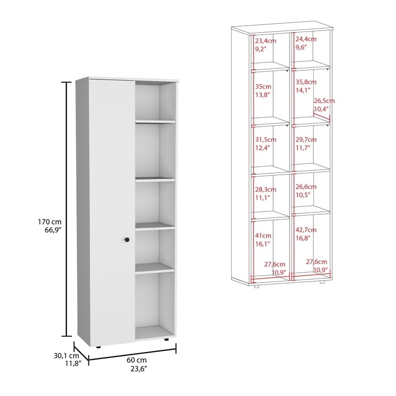 TUHOME Hoyt Multistorage Kitchen Pantry White Manufactured Wood