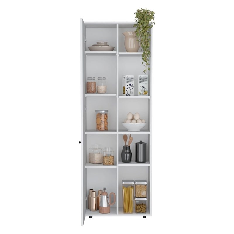 TUHOME Hoyt Multistorage Kitchen Pantry White Manufactured Wood