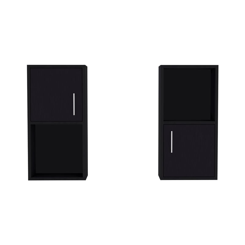 TUHOME Oba Medicine Cabinet Black Engineered Wood