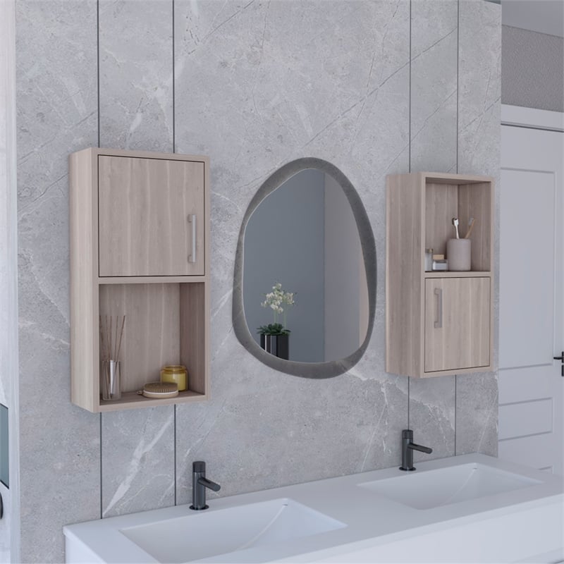 TUHOME Oba Medicine Cabinet Beige Engineered Wood
