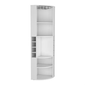 TUHOME Oban Corner Bar Cabinet  White Manufactured Wood