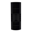 Tuhome Furniture Oban Corner Bar Cabinet Black Engineered Wood