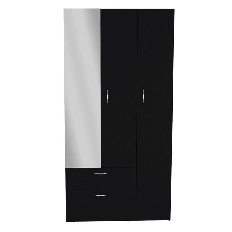Tuhome Furniture Riverside Engineered Wood Bedroom Armoire in Black