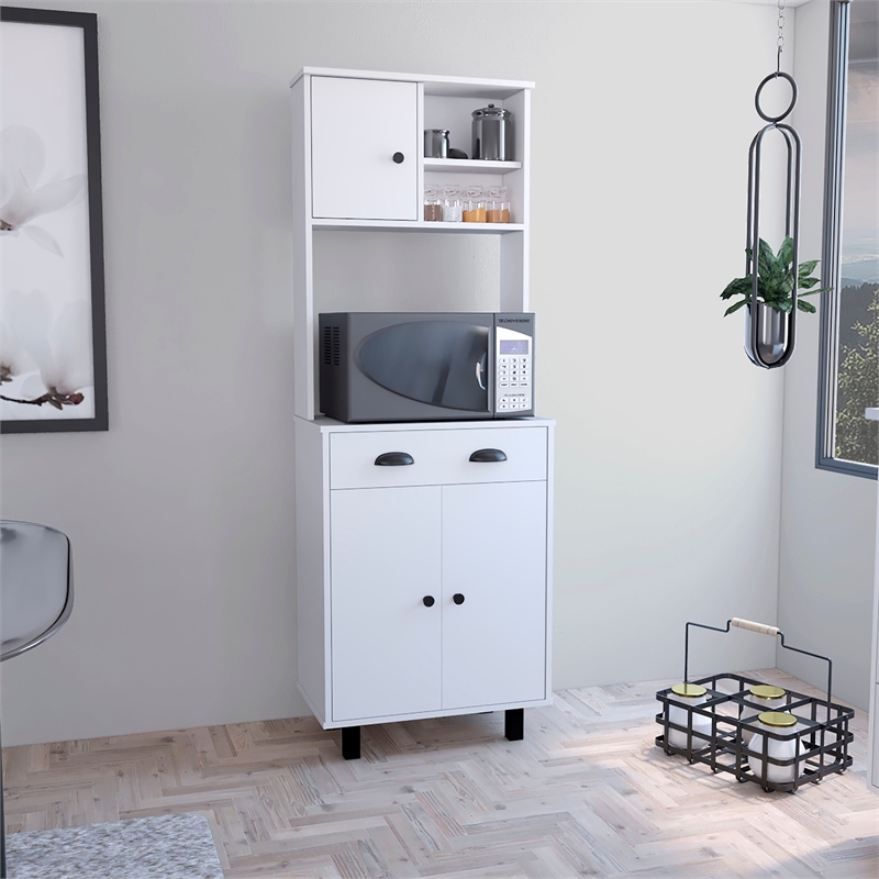 TUHOME Salem Kitchen Pantry  White Engineered Wood